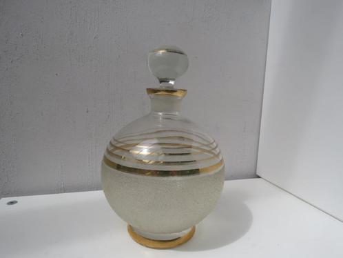 Vintage Boho Decanter karaf gouden lijnen, Antiek en Kunst, Curiosa en Brocante, Ophalen of Verzenden
