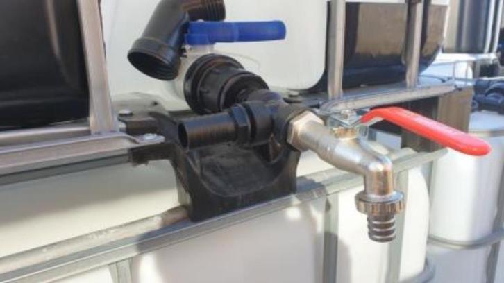 ibc adapter met T stuk en kraan van 1 duim (Tonnen,Vaten, Tuin en Terras, Regentonnen, Nieuw, Kunststof, Met kraantje, Ophalen