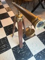 Messing telescoop met houten statief, Antiek en Kunst, Ophalen