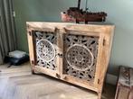 Unieke Houtsnijwerk Dressoir handgesneden uit India, Huis en Inrichting, Met deur(en), Nieuw, Ophalen of Verzenden, Minder dan 150 cm