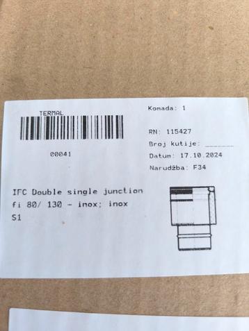 Aangeboden : Voor dubbelwandig rookkanaal RVS, dia 80/130 aa beschikbaar voor biedingen