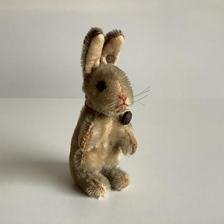 Vintage klein Steiff konijntje “Manni”, Antiek en Kunst, Antiek | Speelgoed, Ophalen of Verzenden