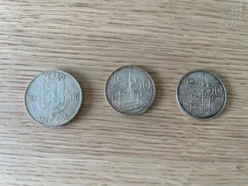 3 pièces en argent belge 
