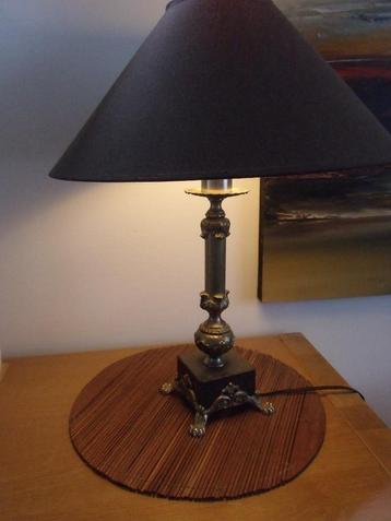 lampe art nouveau (pattes de lion) étain & marbre beschikbaar voor biedingen