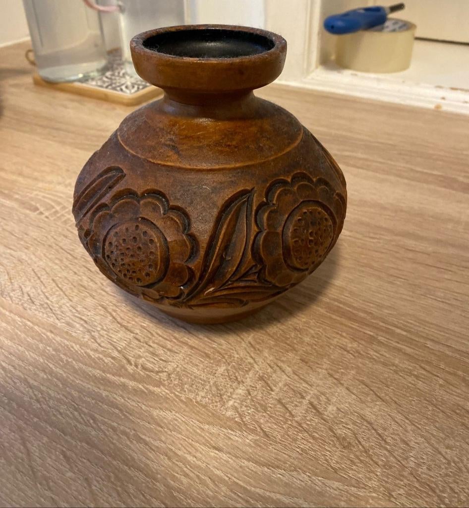 Vase Henriot Quimper ancien – Faïence bretonne sculptée – Si, Antiek en Kunst, Antiek | Vazen, Ophalen of Verzenden