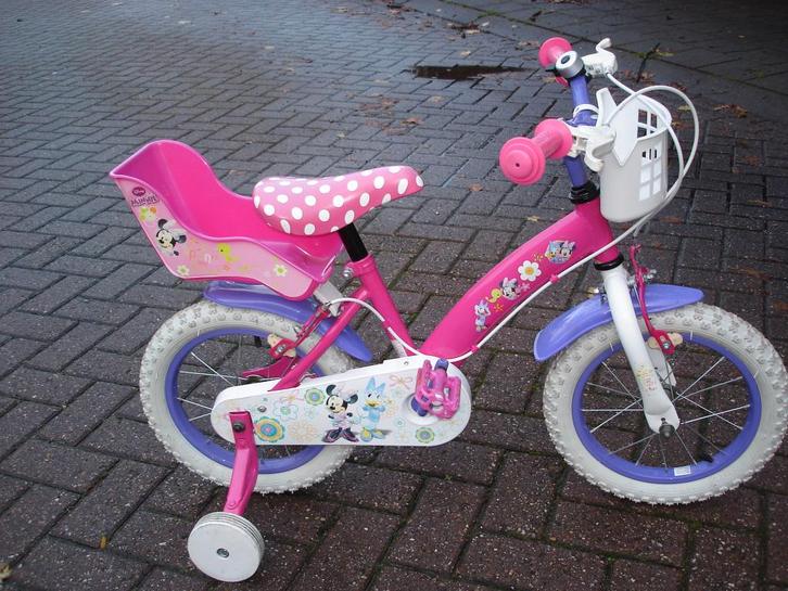 Volare Disney Minnie Bow Tique Kinderfiets - 14 inch - Roze, Fietsen en Brommers, Fietsen | Meisjes, Zo goed als nieuw, 14 inch of minder