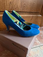 Blauwe suede hakken, Comme neuf, Enlèvement, Bleu, Chaussures basses