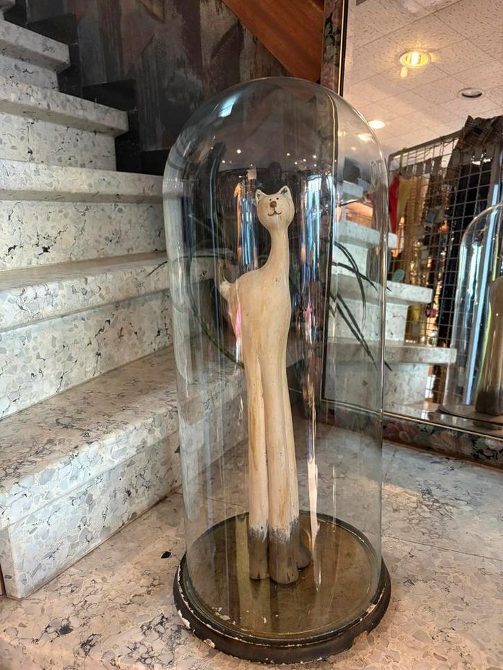 Vintage XL globe mondgeblazen glas, Huis en Inrichting, Woonaccessoires | Stolpen, Zo goed als nieuw, Ophalen