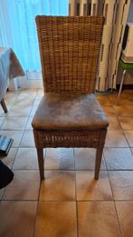6 rieten stoelen met bijhorende aparte stevige kussens, Huis en Inrichting, Stoelen, Ophalen, Zo goed als nieuw