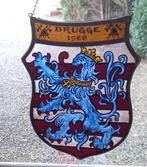 glas in lood, raamhanger, glasraam, Brugge, Antiek en Kunst, Ophalen of Verzenden
