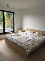 Ikea Malm bed 180x200 wit gelazuurd eikenfineer excl matras, Beige, 180 cm, Gebruikt, Hout