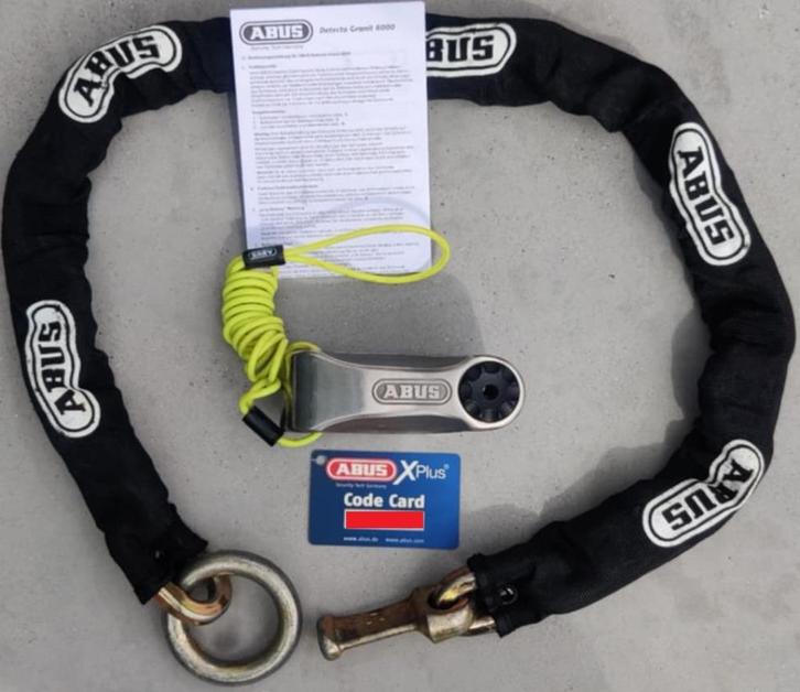 Abus Granit Detecto 8000 + 12KS 120 Black Loop (alarmslot), Motoren, Accessoires | Sloten, Gebruikt, Ophalen
