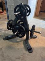 Rek voor olympische schijven of bumperplates, Sport en Fitness, Fitnessmaterialen, Ophalen, Zo goed als nieuw, Halterschijven