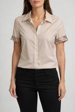 Burberry beige damesblouse, met iconische check ., Enlèvement, Beige