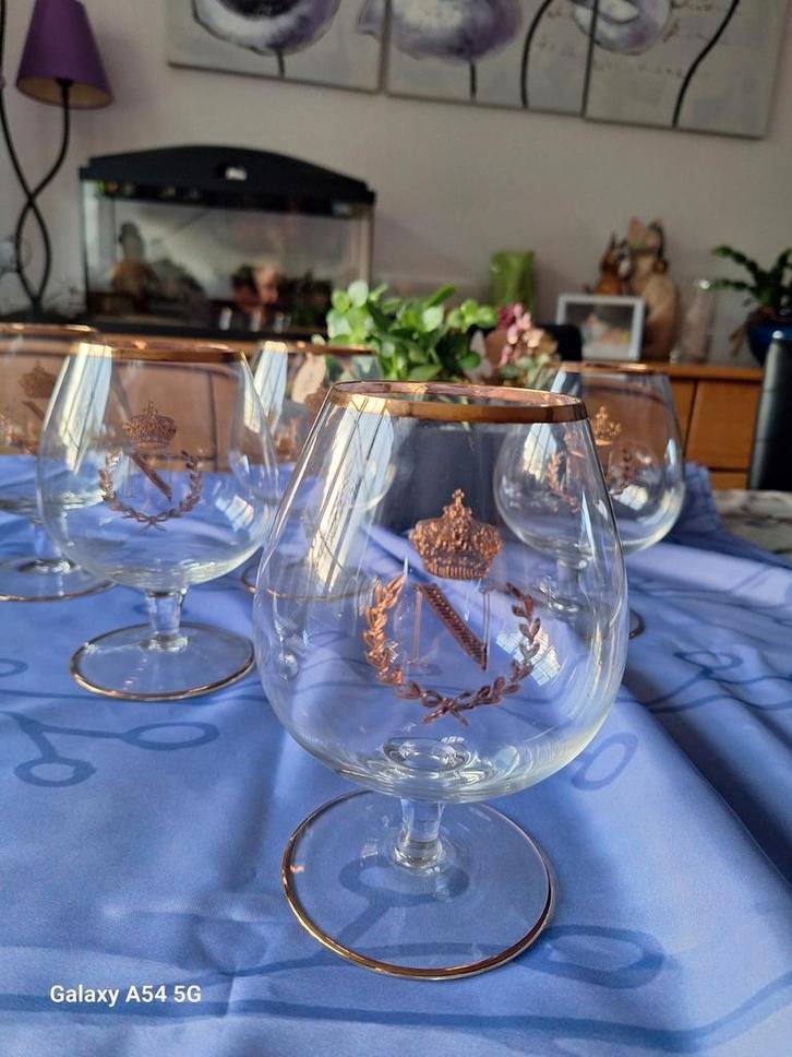 6 grands verres à cognac Napoléon Vintage     hauteur 18cm, Verzamelen, Glas en Drinkglazen, Zo goed als nieuw, Ophalen of Verzenden
