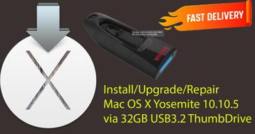 Mac OS X Yosemite 10.10.5, OSX via USB van 32GB zonder DVD!! beschikbaar voor biedingen