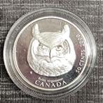 munt Canada 50 cent 2000 zilver 0,925:- Grote Gehoornde Uil, Verzenden, Zilver