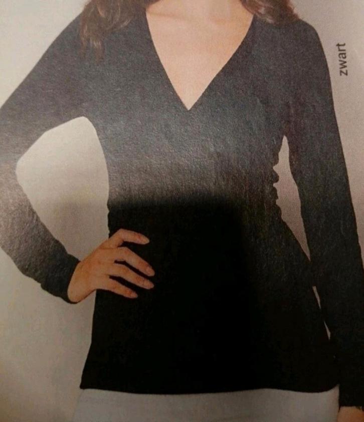 Cache-coeur met lint mt46/48 +.., Kleding | Dames, Truien en Vesten, Zo goed als nieuw, Maat 46/48 (XL) of groter, Zwart, Ophalen of Verzenden