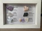 Kristallen in een houten kadertje, Verzamelen, Mineralen en Fossielen, Ophalen