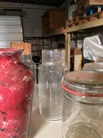 Set 6 glazen bokalen met rode vaas, Enlèvement, Neuf