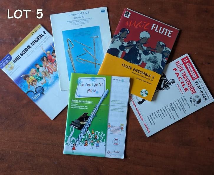 Lot 5. Partitions flûte traversière + CD (qq accomp. piano), Muziek en Instrumenten, Bladmuziek, Zo goed als nieuw, Overige soorten