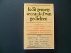 Boek Poëzie Is dit genoeg Een stuk of wat gedichten 100 jaar, Enlèvement ou Envoi, Comme neuf