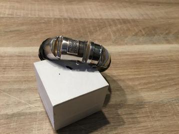 Buddha to buddha armband xl, Ophalen of Verzenden, Nieuw, Zwart, Zilver