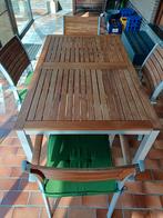 Table de terrasse extensible en teck et aluminium, Jardin & Terrasse, Enlèvement, Aluminium