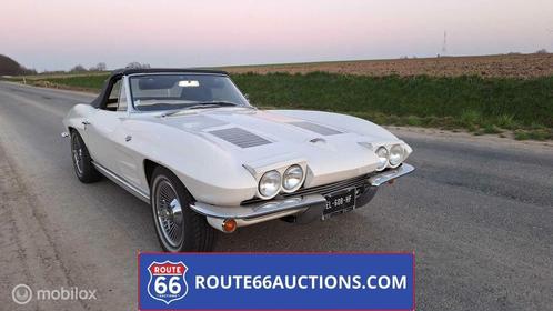 Chevrolet Corvette C2 Stingray 1963 | Route 66 auctions, Auto's, Oldtimers, Bedrijf, Te koop, Open dak, Chevrolet, Benzine, Cabriolet
