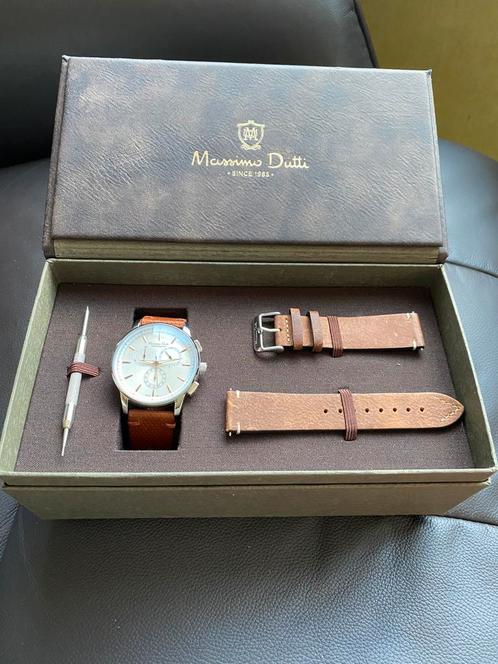 Heren horloge Massimo Dutti vintage collectie, Handtassen en Accessoires, Sporthorloges, Zo goed als nieuw, Verzenden