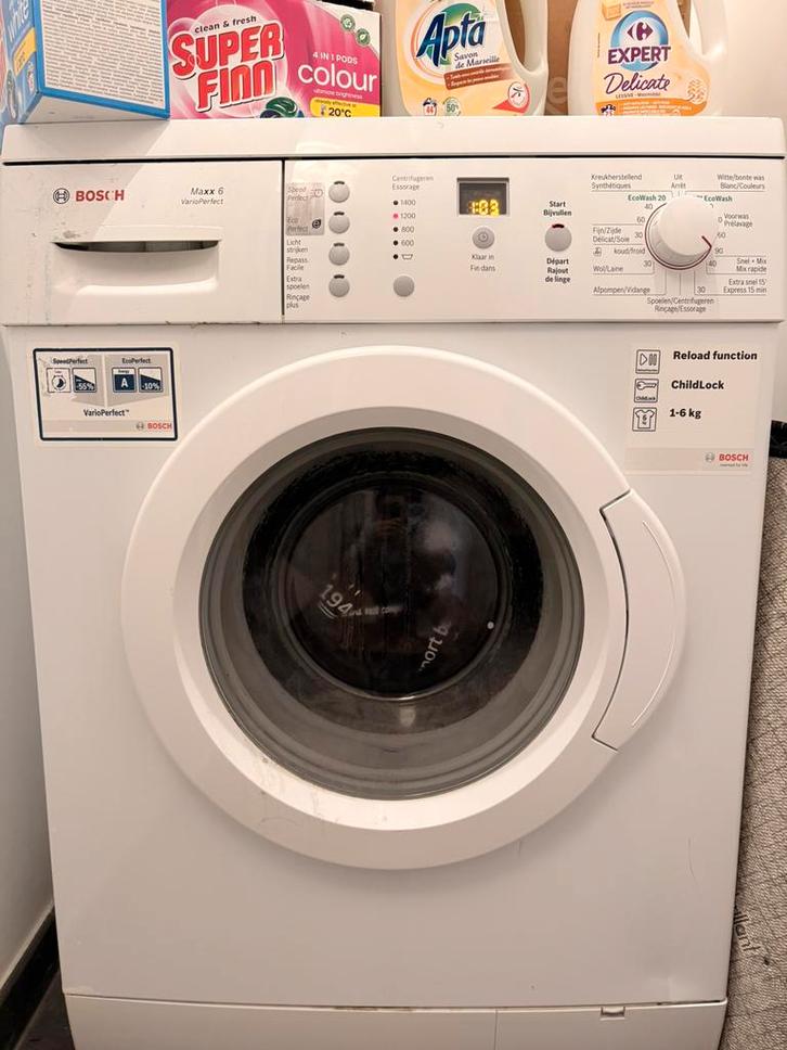 Machine à laver d’occasion – BOSCH Maxx 6, Elektronische apparatuur, Wasmachines, Gebruikt, Bovenlader, 6 tot 8 kg, 90 tot 95 cm
