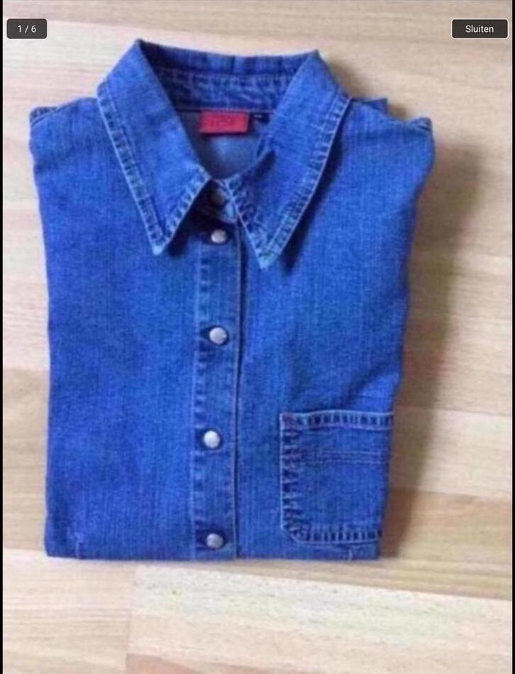 Jeans hemd driekwarts mous , merk : Green Ice., Kleding | Dames, Blouses en Tunieken, Zo goed als nieuw, Maat 38/40 (M), Blauw
