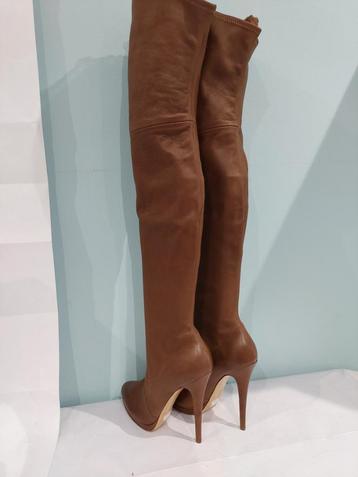 639C* CASADEI - sexy bruine leren overknee laarzen (40) beschikbaar voor biedingen