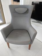 Grijze stoffen fauteuille zetel, Huis en Inrichting, Ophalen, Gebruikt