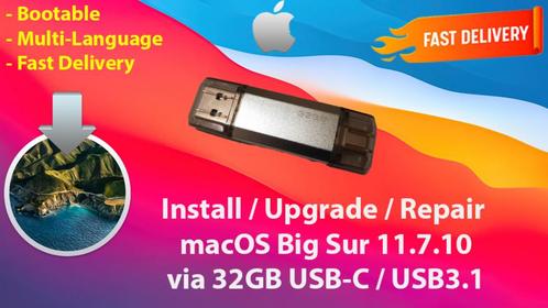 Installez macOS Big Sur 11.7.10 via une Clé USB-C sans DVD, Informatique & Logiciels, Systèmes d'exploitation, Neuf, MacOS, Envoi