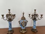 Magnifique pendule et ses deux chandeliers, Antiquités & Art, Antiquités | Bougeoirs, Enlèvement ou Envoi