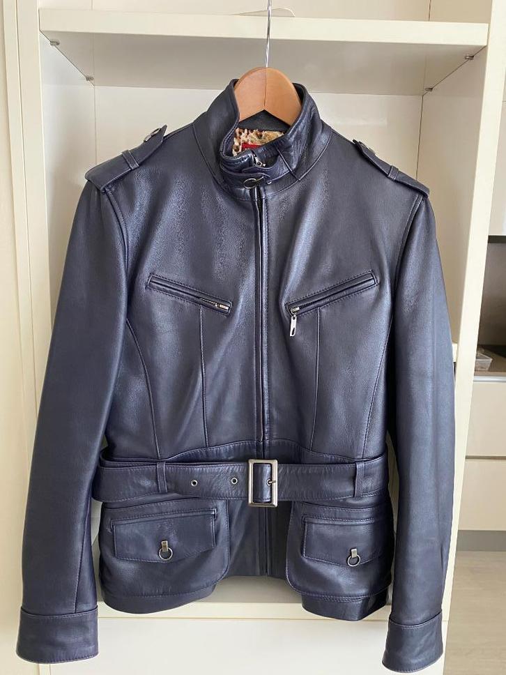 Lederen vest dames, Kleding | Dames, Jassen | Winter, Zo goed als nieuw, Maat 42/44 (L), Paars, Ophalen of Verzenden