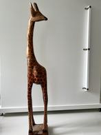 Afrikaans giraffenbeeld + Afrikaanse beeldjes, Antiek en Kunst, Ophalen