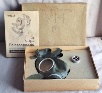 Masque à gaz allemand ww2 complet boîte d'origine, Enlèvement ou Envoi, Armée de terre, Autres types