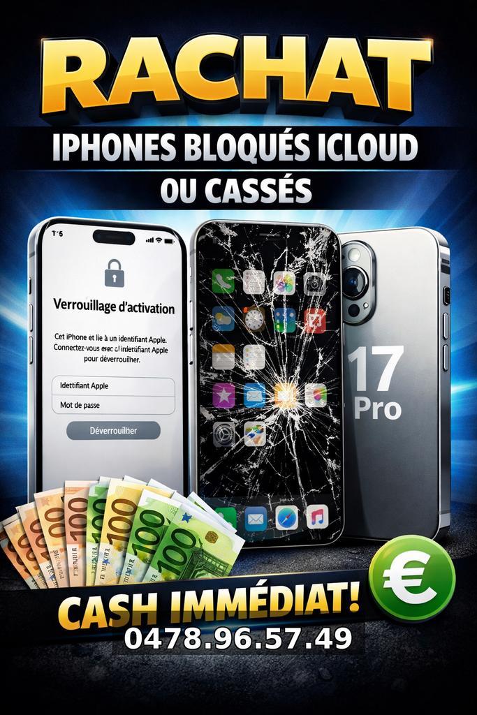 J’achète vos iphones bloqués icloud JE PAYE  BIEN ET CASH !, Télécoms, Téléphonie mobile | Apple iPhone, Comme neuf, Argent, Enlèvement