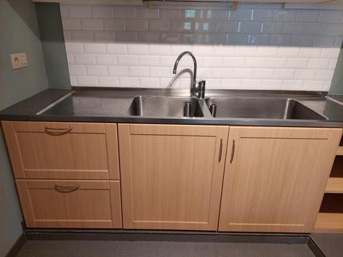 Spoelbak FRANKE dubbel met onderkast, Huis en Inrichting, Keuken | Keukenelementen, Gebruikt, Minder dan 100 cm, 150 tot 200 cm
