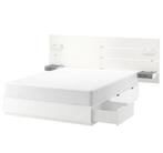 Lit Nordli IKEA 140*200 2 places blanc excellent état, Maison & Meubles, Chambre à coucher | Lits, Enlèvement, Comme neuf, Blanc