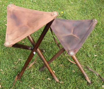 2 chaises de chasse pliables vintage homme + femme