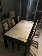 Marmeren uitschuifbare eettafel (eventueel met stoelen), Huis en Inrichting, Ophalen, Zo goed als nieuw