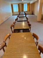 7x rechthoekige tafels met 28x bijhorende stoelen, Antiek en Kunst, Ophalen