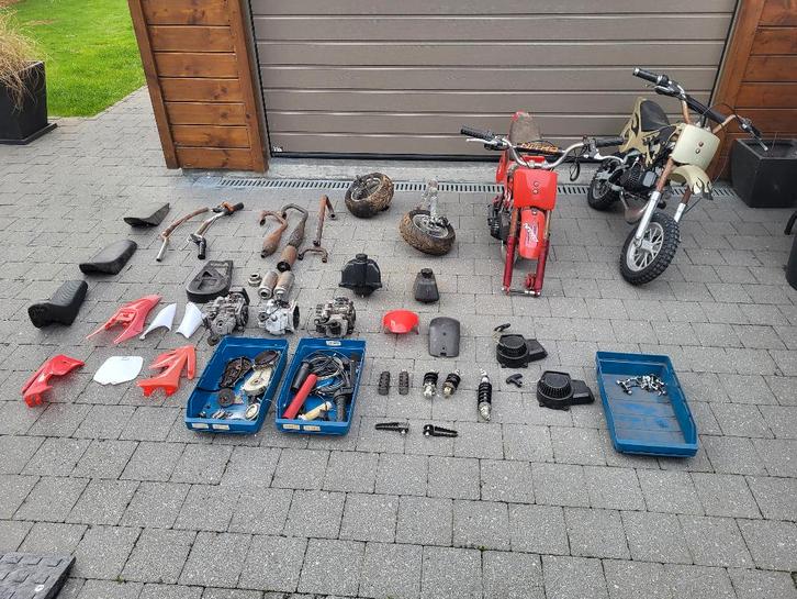 Lot minicrossers , pocketbikes en onderdelen, Fietsen en Brommers, Minibikes, Midibikes en Pitbikes, Gebruikt, Ophalen