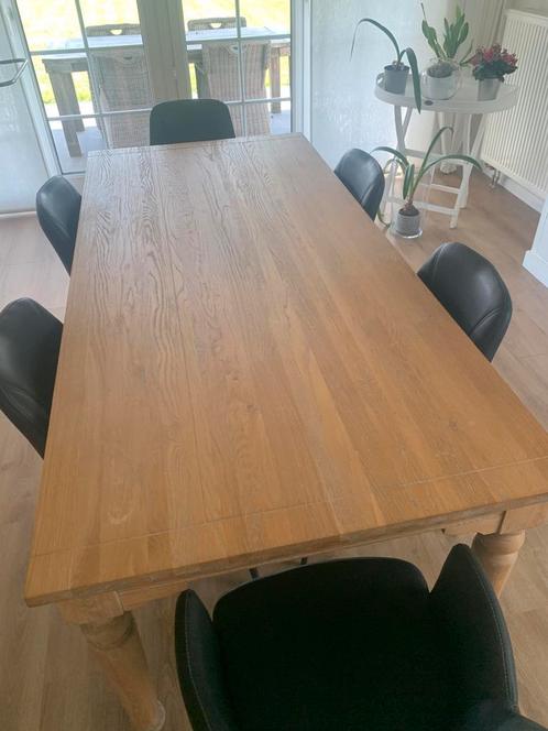Eettafel in ceruse eiken, Huis en Inrichting, Complete eetkamers, Gebruikt, Ophalen