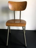 7 schoolstoelen - refterstoelen, Huis en Inrichting, Ophalen, Bruin, Vintage, Zo goed als nieuw