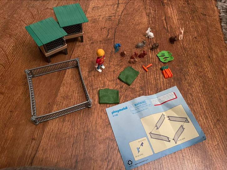 PLAYMOBIL Konijnenhok met buitenren - 6140, Kinderen en Baby's, Speelgoed | Playmobil, Zo goed als nieuw, Complete set, Ophalen of Verzenden
