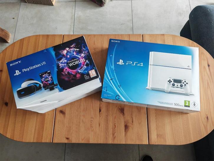 Playsation 4 + PS-VR + acc, Games en Spelcomputers, Spelcomputers | Sony PlayStation 4, Zo goed als nieuw, Original, 500 GB, Met 1 controller
